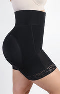 Women's Zip Up Front Butt Lift & Hip Enhancer Shorts Tummy Control Mid Waist Shapewear Panty - Melovskin