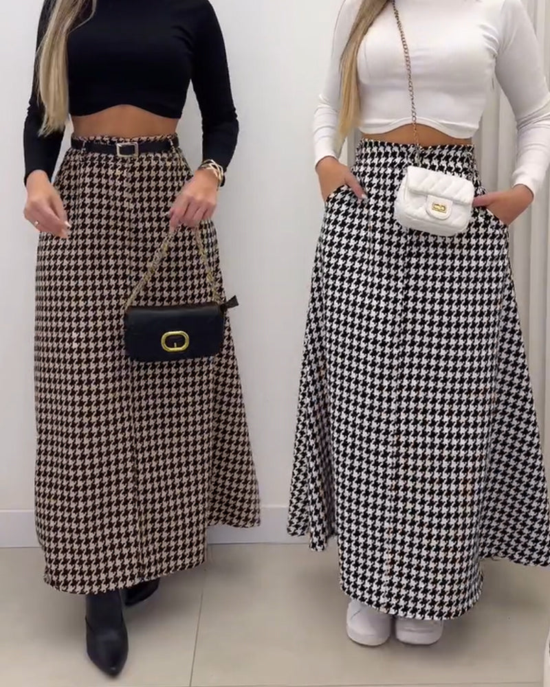 Check Pattern Maxi Skirt (Pre-Sale)