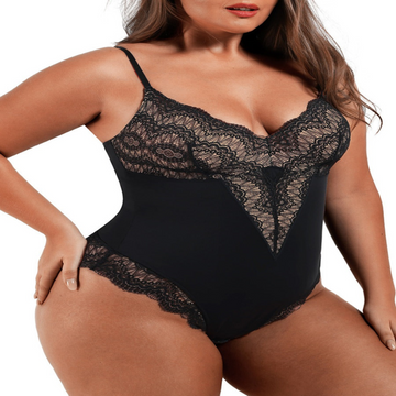 Aria Shaping Lace Bodysuit - Black